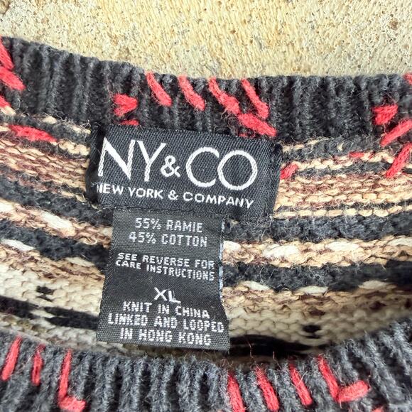 Vtg Sweater Fair Isle Floral Nordic Knit Womens XL Cottagecore Cozy Pullover - Picture 5 of 7